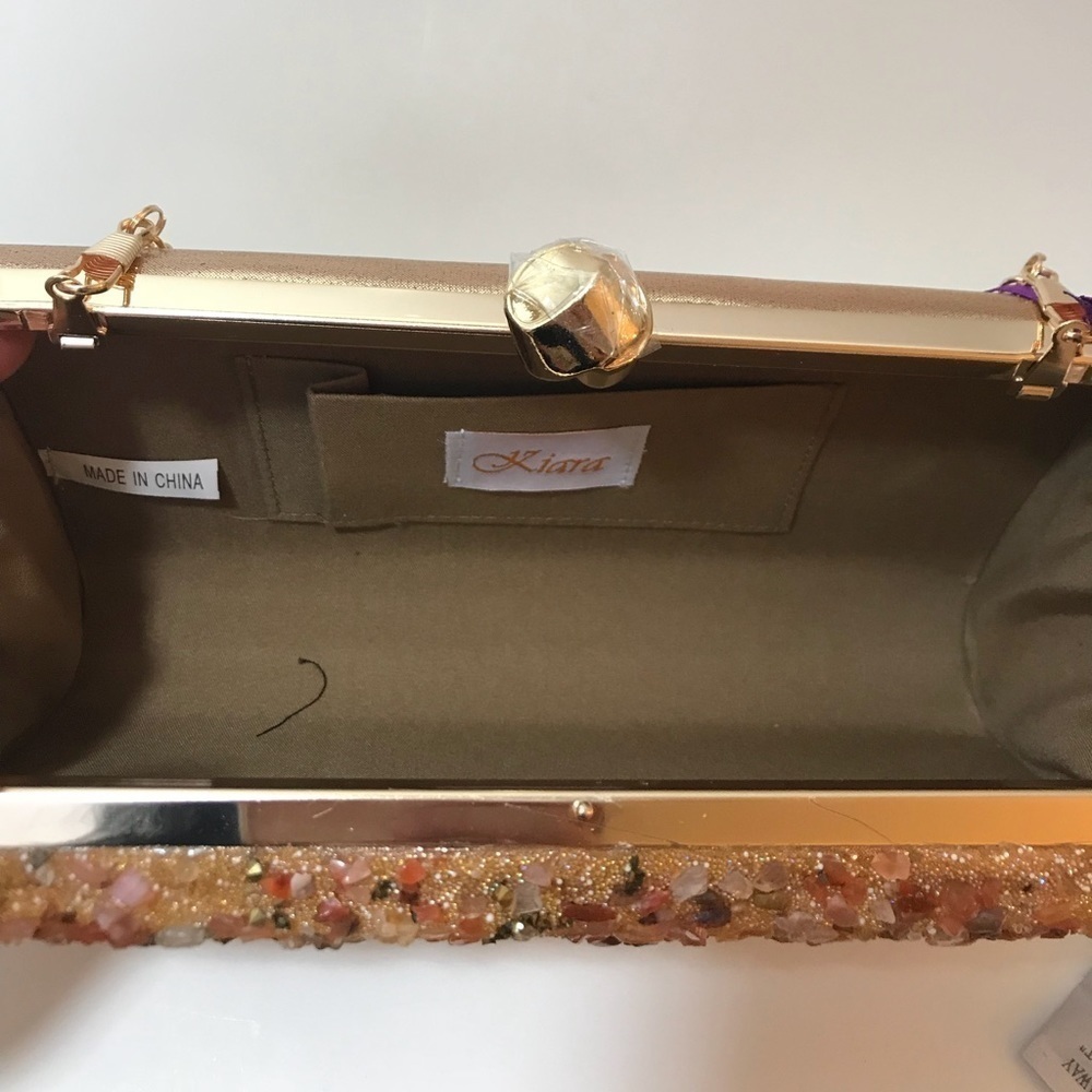 BellaKiara new big evening crossbody/ clutch rose quartz. - Picture 3 of 7